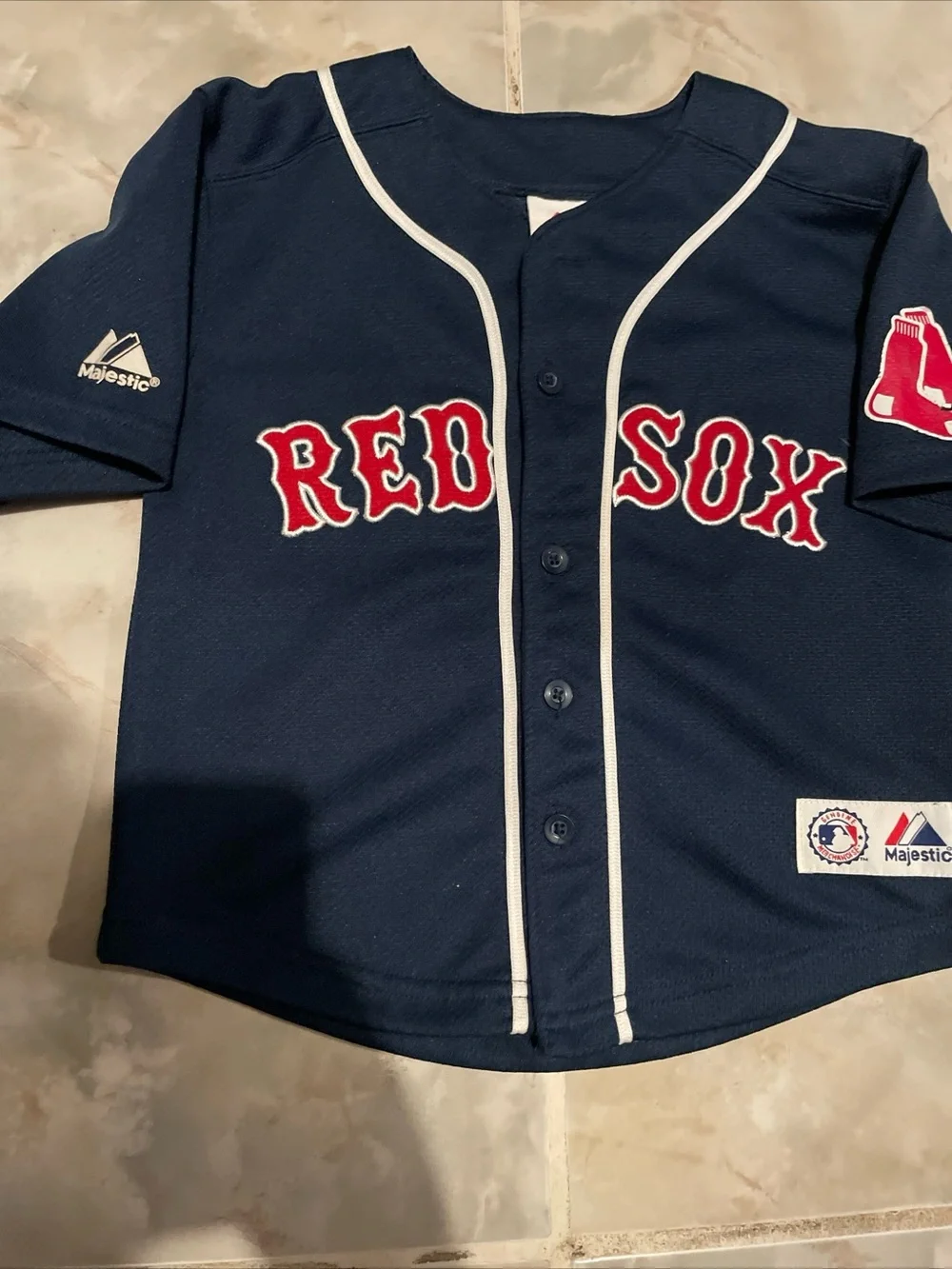 Boston Red Sox Jersey Toddler 4T/5T Youth Majestic MLB Baseball Kids Unisex
